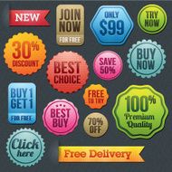 Set of Labels and Badges N3