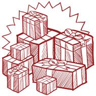 Christmas gift boxes sketch N2