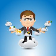 People Set - Cloud computing -Cute cloud businessman
