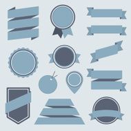 Vector Stickers and Badges Set 8 Flat Style