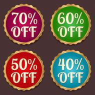 Vector set Colorful Sale banners labels (coupon discount tag) template