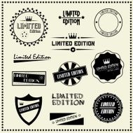 set of Limited Edition vintage retro style labels