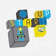 Start-up business concept in flat design style N7