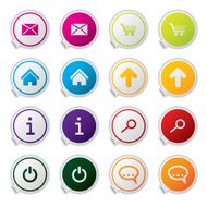 Web sticker set of sixteen