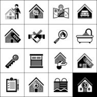 Real estate icons black N3