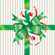Green Bow with Candy Cane