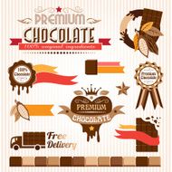 Set of chocolate decorative elements