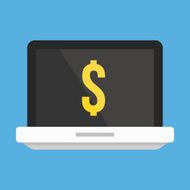 Vector Laptop and Dollar Sign Icon