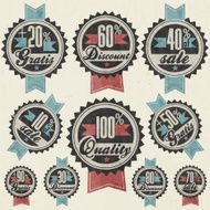 Retro vintage style big reductions signs collection