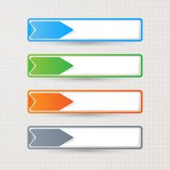 Sticker label paper colorful set vector N4