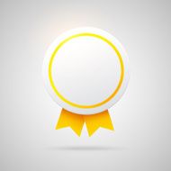 Vector paper badge with yellow silk ribbon N3