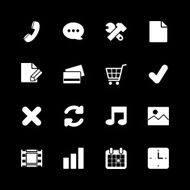 Online shopping icons set contrast white N2