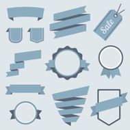 Vector Stickers and Badges Set 9 Flat Style