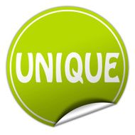 unique round green sticker on white background