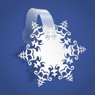 Wobbler with White Snowflake Editable background N2