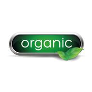 Organic label green button