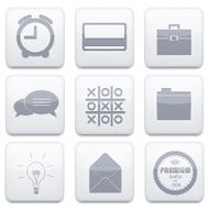 Vector white business app icon set Eps10
