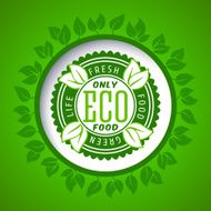 Round eco green stamp vector label N6