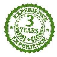 Three Years Experience stamp