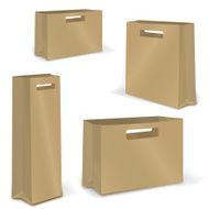 Empty Eco Shopping Bag Vector Set