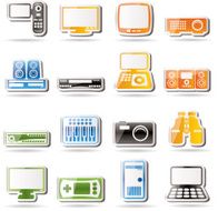 Simple Hi-tech equipment icons