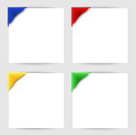 Color clip corner on white paper