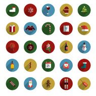 Set of Modern Christmas Flat Style Icons N2