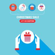 Hands holding gift box Christmas New year