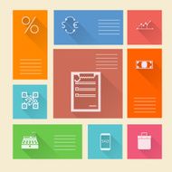 Flat square vector icons for web payment