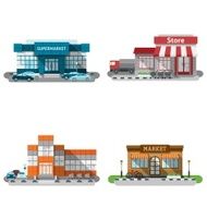Shop Buildings Icons Set