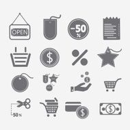 shopping icons set N57