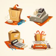 Online shopping concept Web elements Vector illustration N7