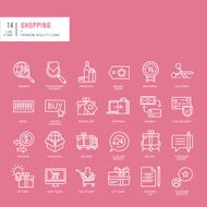 Set of thin lines web icons for online shopping N2