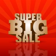 Red 3D vector text of sale discount price offer N74