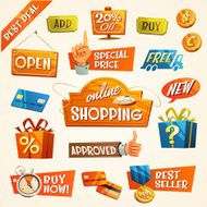 Online shopping concept Web elements Vector illustration N8