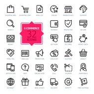 E-commerce Outline web icons set N3