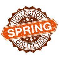 Spring collection grungy stamp isolated on white background N2