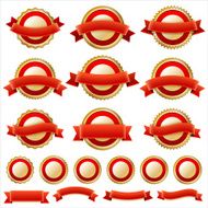 Blank Gold and Red Badges Collection