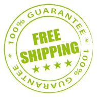 Green free shipping stamp Vector icon