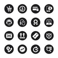 Online shopping Icons - Black Circle Series