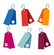 Collection of colorful price tags