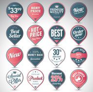 Set of business vintage badges N25