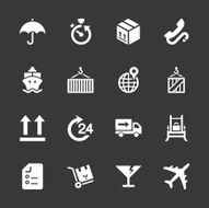 Logistics and Shipping Icons - White Series