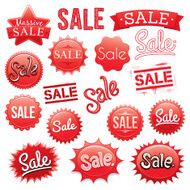 Sale stickers and buttons