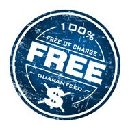 Grungy stamp with text free of charge