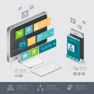 infographic communication and shopping online with smartphone computer N2