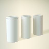 Blank white round tube or box