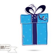 Sketch gift box with bow N3