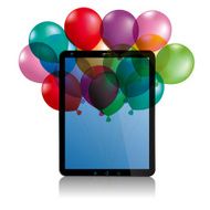 Balloons holding a tablet pc N2