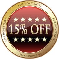 Fifteen Percent Off Advertisement Medal